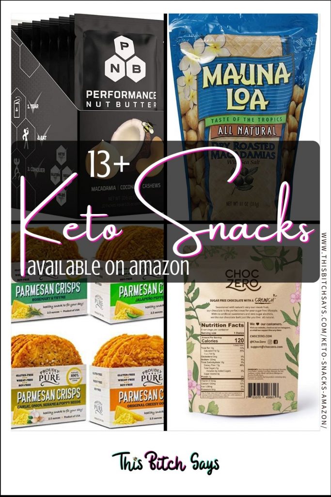 CLICK FOR: 13+ keto snacks available on amazon