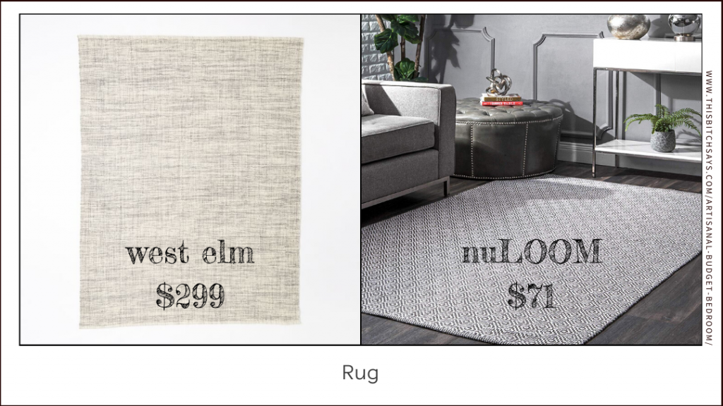 rug (west elm $299 & budget $71)