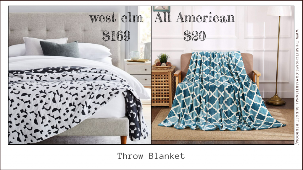 throw blanket (west elm $169 & budget $20)