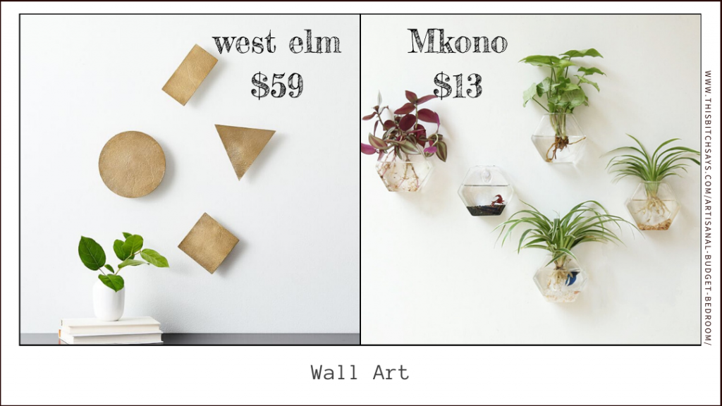 wall art (west elm $59 & budget $13)